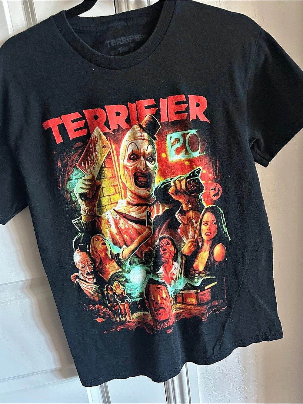 Terror Threads Terrifier 2 Clown Town Cotton T-Shirt Black SZ M